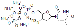 CAS#: 142802-35-5, 3'-Azido-3',5'-Dideoxythymidine-5'-Methylphosphonic Acid Diphosphate tetraammonium salt