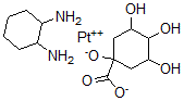 CAS 登录号：142928-30-1， 奎尼酸基(环己烷二胺)铂(II)