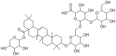 CAS#: 143114-86-7, 3-O-Glucopyranosyl(1-2)glucuronopyranosyl(1-6)glucopyranosyl 28-O-xylopyranosyl-olean-12-en-28-oic acid ester