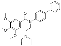 CAS 登录号：143288-15-7， N-(2-二乙基氨基乙基)-3,4,5-三甲氧基-N-(4-苯基苯基)苯甲酰胺