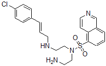 CAS 登录号：143306-00-7， N-(2-氨基乙基)-N-[2-[[(E)-3-(4-氯苯基)丙-2-烯基]氨基]乙基]异喹啉-5-磺酰胺