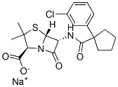CAS 登录号：143407-68-5， (2S,5R,6R)-6-[[1-(3-氯苯基)环戊烷羰基]氨基]-3,3-二甲基-7-氧代-4-硫杂-1-氮杂双环[3.2.0]庚烷-2-羧酸钠