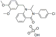 CAS 登录号：143579-10-6， 3-(4-氯苯基)-1-[(3,4-二甲氧基苯基)甲基]-2-甲基喹唑啉-1-鎓-4-酮高氯酸盐