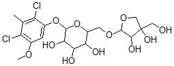 CAS#: 143601-10-9, 2-(2,4-Dichloro-5-Methoxy-3-Methylphenoxy)-6-[[3,4-Dihydroxy-4-(Hydroxymethyl)Oxolan-2-Yl]Oxymethyl]Oxane-3,4,5-Triol