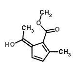 CAS 登录号:14374-52-8, 甲基(5E)-5-(1-羟基乙亚基)-2-甲基-1,3-环戊二烯-1-羧酸酯