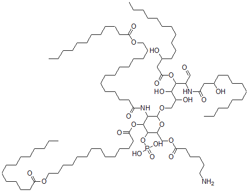 CAS 登录号：144710-90-7， [2-(6-氨基己酰氧基甲基)-6-[2,3-二羟基-5-(3-羟基十四烷酰基氨基)-4-(3-羟基十四烷酰基氧基)-6-氧代己氧基]-5-(14-月桂酰氧基十四烷酰氨基)-3-膦酰氧基四氢吡喃-4-基]14-十四烷酰氧基十四烷酸酯