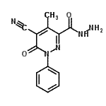 CAS#: 145121-27-3, 5-Cyano-4-Methyl-6-Oxo-1-Phenyl-1,6-Dihydro-3-Pyridazinecarbohydrazide