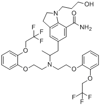 CAS 登录号：1453221-45-8， 	N-2-[2-(2,2,2-三氟乙氧基)苯氧基]乙基西洛多辛