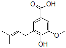 CAS 登录号：146367-85-3， 4-羟基-3-甲氧基-5-(3-甲基丁-2-烯基)苯甲酸