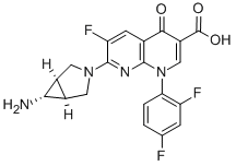 CAS 登录号：147059-72-1， (1R,5R,6R)-7-(6-氨基-3-氮杂双环[3.1.0]己-3-基)-1-(2,4-二氟苯基)-6-氟-1,4-二氢-4-氧代-1,8-萘啶-3-羧酸