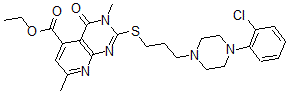 CAS 登录号：147296-97-7， 2-[3-[4-(2-氯苯基)哌嗪-1-基]丙基硫基]-3,7-二甲基-4-氧代吡啶并[2,3-d]嘧啶-5-羧酸乙酯