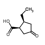 CAS 登录号：147514-23-6， (1R,2S)-2-乙基-4-氧代环戊烷羧酸