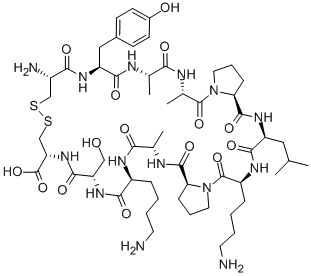 CAS 登录号：147819-32-7， L-半胱氨酰-L-酪氨酰-L-丙氨酰-L-丙氨酰-L-脯氨酰-L-亮氨酰-L-赖氨酰-L-脯氨酰-L-丙氨酰-L-赖氨酰-L-丝氨酰-L-半胱氨酸环(1-12)-二硫醚