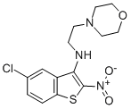 CAS 登录号：149338-21-6， 5-氯-N-(2-吗啉-4-基乙基)-2-硝基-1-苯并噻吩-3-胺