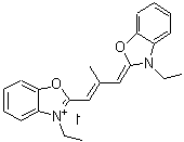 CAS#: 14934-37-3, 3-Ethyl-2-[(1E,3Z)-3-(3-Ethyl-1,3-Benzoxazol-2(3H)-Ylidene)-2-Methyl-1-Propen-1-Yl]-1,3-Benzoxazol-3-Ium Iodide