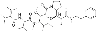 CAS 登录号：149606-27-9， (2S)-2-[[(2S)-2-二甲基氨基-3-甲基丁酰基]氨基]-N-[(3R,4R,5S)-3-甲氧基-1-[(2S)-2-[(1R,2R)-1-甲氧基-2-甲基-3-氧代-3-(2-苯基乙基氨基)丙基]吡咯烷-1-基]-5-甲基-1-氧代庚烷-4-基]-N,3-二甲基丁酰胺