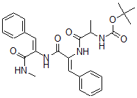 CAS 登录号：150529-59-2， N-[1-[[(Z)-3-[[(E)-3-甲基氨基-3-氧代-1-苯基丙-1-烯-2-基]氨基]-3-氧代-1-苯基丙-1-烯-2-基]氨基]-1-氧代丙烷-2-基]氨基甲酸叔丁酯