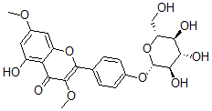 CAS 登录号：150853-97-7， 5-羟基-3,7-二甲氧基-2-[4-[(2S,3R,4S,5S,6R)-3,4,5-三羟基-6-(羟基甲基)四氢吡喃-2-基]氧基苯基]苯并吡喃-4-酮