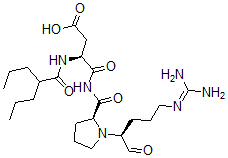 CAS 登录号：151275-15-9， (3S)-4-[[(2S)-1-[(2S)-5-(二氨基亚甲基氨基)-1-氧代戊烷-2-基]吡咯烷-2-羰基]氨基]-4-氧代-3-(2-丙基戊酰氨基)丁酸