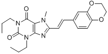 CAS 登录号：151539-60-5， 8-[(E)-2-(2,3-二氢-1,4-苯并二氧杂环己-7-基)乙烯基]-7-甲基-1,3-二丙基嘌呤-2,6-二酮