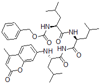 CAS 登录号：152015-61-7， N-[(2S)-4-甲基-1-[[(2S)-4-甲基-1-[[(2S)-4-甲基-2-[(4-甲基-2-氧代苯并吡喃-7-基)氨基]戊酰]氨基]-1-氧代戊烷-2-基]氨基]-1-氧代戊烷-2-基]氨基甲酸苯甲酯