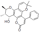 CAS 登录号：152187-38-7， (3S,2R,4R)-4-羟基-2,3,10,10-四甲基-8-苯基-2H-吡喃并(6,5-f)2H-吡喃并(6,5-H)色满-6-酮