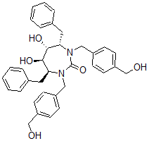 CAS 登录号：152344-10-0， (4S,5R,6R,7S)-5,6-二羟基-1,3-二[[4-(羟基甲基)苯基]甲基]-4,7-二(苯基甲基)-1,3-二氮杂环庚-2-酮