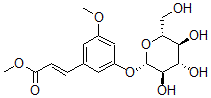 CAS#: 152574-10-2, Methyl (E)-3-[3-Methoxy-5-[(2S,3R,4S,5S,6R)-3,4,5-Trihydroxy-6-(Hydroxymethyl)Oxan-2-Yl]Oxyphenyl]Prop-2-Enoate