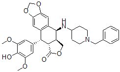 CAS#: 152833-13-1, (5R,5aR,8aS,9S)-5-(4-Hydroxy-3,5-Dimethoxy-Phenyl)-9-[[1-(Phenylmethyl)-4-Piperidyl]Amino]-5a,8,8a,9-Tetrahydro-5H-Isobenzofurano[6,5-f][1,3]Benzodioxol-6-One