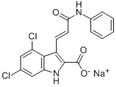 CAS 登录号：153436-22-7， 4,6-二氯-3-[(E)-3-氧代-3-(苯基氨基)丙-1-烯基]-1H-吲哚-2-羧酸