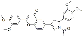 CAS 登录号：154185-86-1， 6-[1-乙酰基-5-(3,4-二甲氧基苯基)-4,5-二氢吡唑-3-基]-2-(3,4-二甲氧基苯基)苯并吡喃-4-酮