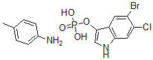 CAS 登录号：154201-85-1， 5-溴-6-氯-3-吲哚基-磷酸酯对甲苯胺盐