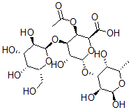 CAS#: 154821-14-4, (2S,3R,4R,5R,6S)-3-Acetyloxy-5-Hydroxy-4-[(2R,3R,4S,5R,6R)-3,4,5-Trihydroxy-6-(Hydroxymethyl)Oxan-2-Yl]Oxy-6-[(2R,3S,4R,5R,6S)-2,3,5-Trihydroxy-6-Methyloxan-4-Yl]Oxyoxane-2-Carboxylic Acid