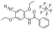 CAS 登录号：15518-68-0， 4-(苯甲酰基氨基)-2,5-二乙氧基偶氮苯六氟磷酸盐