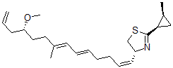 CAS 登录号：155233-30-0， (4R)-4-[(1Z,5E,7E,11R)-11-甲氧基-8-甲基十四碳-1,5,7,13-四烯基]-2-[(1R,2S)-2-甲基环丙基]-4,5-二氢-1,3-噻唑