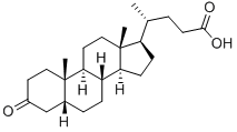 CAS 登录号：1553-56-6， (5beta)-3-氧代-胆烷-24-酸