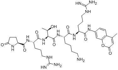 CAS 登录号：155575-02-3， 5-氧代-L-脯氨酰-L-精氨酰-L-苏氨酰-L-赖氨酰-N-(4-甲基-2-氧代-2H-1-苯并吡喃-7-基)-L-精氨酰胺