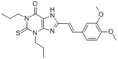 CAS 登录号：155814-29-2， 8-[(E)-2-(3,4-二甲氧基苯基)乙烯基]-1,3-二丙基-2-硫代-7H-嘌呤-6-酮
