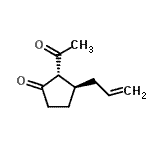 CAS 登录号：155886-03-6， (2S,3R)-2-乙酰基-3-烯丙基环戊酮