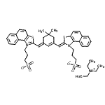 CAS 登录号：156054-66-9， N,N-二乙基乙铵3-[(2Z)-2-{[(3E)-5,5-二甲基-3-{[1-(3-磺酸丙基)萘并[1,2-d][1,3]噻唑-1-鎓-2-基]亚甲基}-1-环己烯-1-基]亚甲基}萘并[1,2-d][1,3]噻唑-1(2H)-基]-1-丙烷磺酸酯