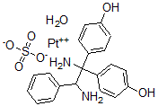 CAS 登录号：156248-29-2， 水合(1,1-二(对羟基苯基)-1,2-二氨基-2-苯基乙烷)硫酸根铂(II)
