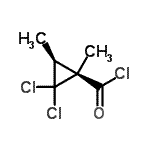 CAS 登录号：156605-13-9， (1S,3S)-2,2-二氯-1,3-二甲基环丙烷甲酰氯