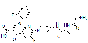CAS 登录号：157182-32-6， 7-[(1S,5R)-6-[[(2S)-2-[[(2S)-2-氨基丙烷酰基]氨基]丙酰]氨基]-3-氮杂双环[3.1.0]己烷-3-基]-1-(2,4-二氟苯基)-6-氟-4-氧代-1,8-萘啶-3-羧酸