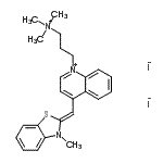 CAS 登录号：157199-59-2， 4-[(Z)-(3-甲基-1,3-苯并噻唑-2(3H)-亚基)甲基]-1-[3-(三甲基铵基)丙基]喹啉鎓二碘化物
