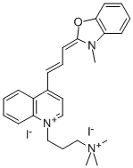 CAS 登录号：157199-62-7， 1-丙烯基]-1-[3-(三甲基铵基)丙基]-4-[3-(3-甲基-2(3H)-苯并恶唑亚基)-喹啉鎓二碘化物