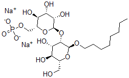 CAS 登录号：157758-69-5， [(2R,3S,4S,5S,6R)-6-[(2S,3S,4S,5S,6R)-4,5-二羟基-6-(羟基甲基)-2-辛氧基四氢吡喃-3-基]氧基-3,4,5-三羟基四氢吡喃-2-基]甲基磷酸酯二钠盐