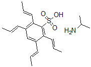CAS 登录号：157966-96-6， 丙-2-胺;2,3,5,6-四[(E)-丙-1-烯基]苯磺酸
