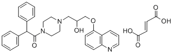 CAS 登录号：158681-49-3， 4-(二苯基乙酰基)-alpha-((5-喹啉基氧基)甲基)-1-哌嗪乙醇(E)-2-丁烯二酸盐(2:3)