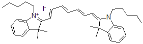 CAS#: 159021-01-9, 2-[(1E,3E,5E,7E)-7-(3,3-Dimethyl-1-Pentylindol-2-Ylidene)Hepta-1,3,5-Trienyl]-3,3-Dimethyl-1-Pentylindol-1-Ium Iodide