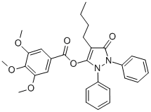 CAS 登录号:16006-74-9, 4-丁基-2,5-二氢-5-氧代-1,2-二苯基-1H-吡唑-3-基 3,4,5-三甲氧基苯甲酸酯